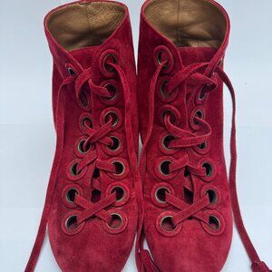 Laurence Dacade Red Suede Boots Size 39